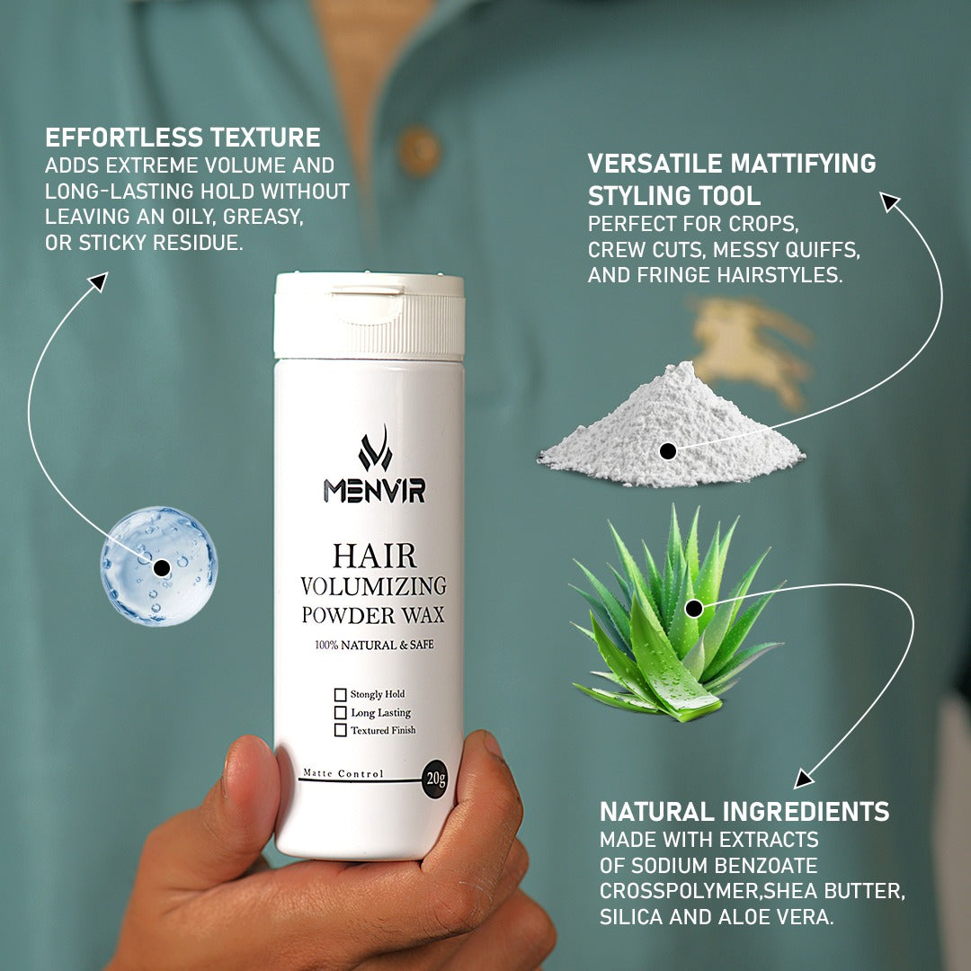 MenVir Hair Volumizing Powder Wax – Matte Finish & Strong Hold